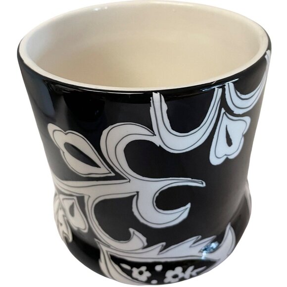 Gates Ware Black White Ceramic Lidded Jar Vase 13" x 7" - Picture 2 of 7